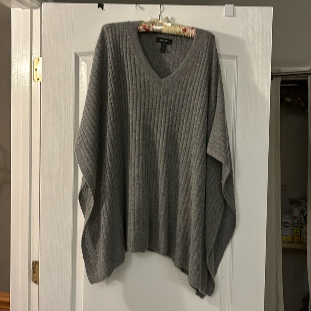 Like New Gray Cashmere Poncho